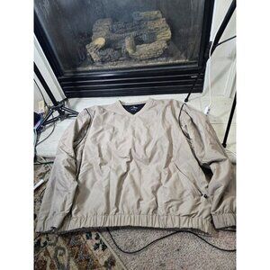 Grand Slam Golf Windbreaker Mens X Large Tan Brown Pullover Convertible Vest